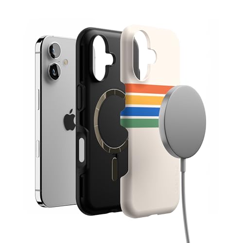 Coque iPhone 17 Casely Totally Groovy à rayures arc-en-ciel compatible MagSafe - 4