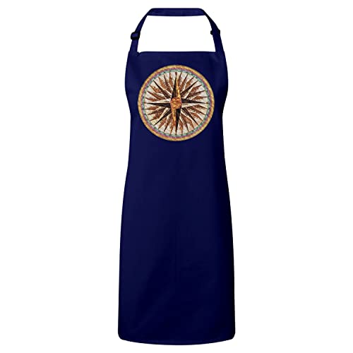 Tablier cuisine rose des vents boussole ancienne peinture outils navigation