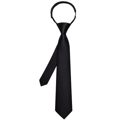 Image of Hi-Tie Pretied Boys Ties Solid Color Kids Adjustable Necktie Lapel Pin Clip Set Age 8-12 Wedding School Graduation
