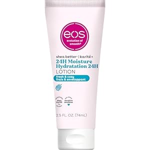 eos 24H Moisture Travel Body Lotion- Fresh & Cozy, Travel Size Essential, Toiletries, Mini Body Lotion, 2.5 fl oz