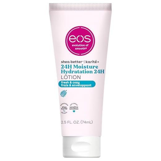 eos 24H Moisture Travel Body Lotion- Fresh & Cozy, Mini Size, 2.5 fl oz
