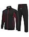 COOFANDY Mens Cotton Sweatsuits Travel Suits 2 Piece Set Athletic Jogging Track Suit Warm Up Sets Outfits Black