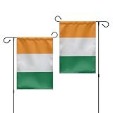 GIEAMTYU 1 Pc Double Sided Ivory Coast Garden Flag 12x18inch,220D Sturdy Polyester,Ivorian Cote D'Ivoire Flags for Garden Yard Decor.