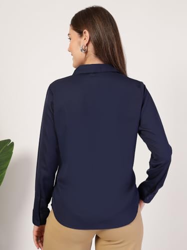 Image of Style Quotient Women Solid White Polymoss Regular Formal Shirt