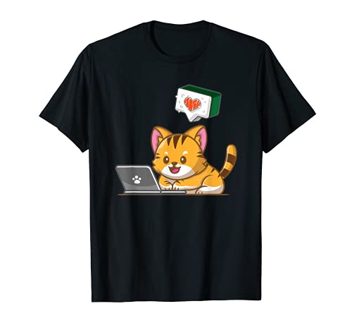 Sushi Cats on Computer Apparel Idée amusante T-Shirt