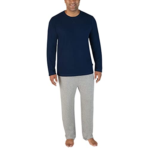 Eddie Bauer Men's Pajama Set, Comfortable Raglan Shirt and Pants Sleepwear Set (Medium, Blue-Grey)