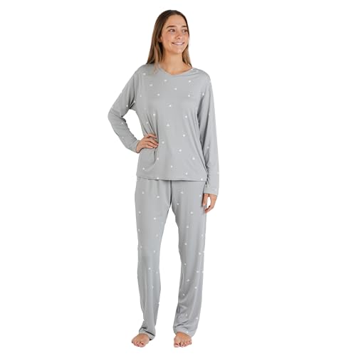 Pyjama femme hiver long doux imprimé TRAMAS+ pour vos soirées cocooning à la maison