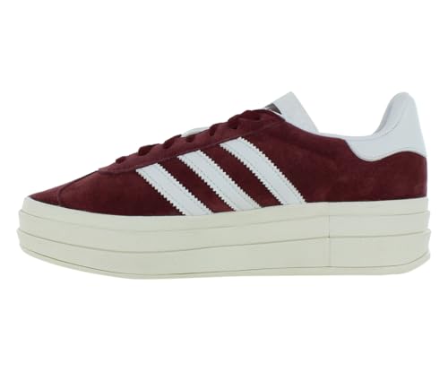 Image of adidas Gazelle Bold Suede Womens Shoes Size 9.5, Color: Maroon /White-Red