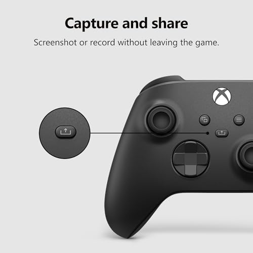 XBOX Wireless Gaming Controller | Carbon Black | Consoles, PCs, TVs, mobile, and more | Textured Grip | Wireless, Bluetooth, USB-C Connectivity - 3