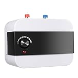 Chauffe-eau électrique, chauffe-eau instantané 6L, 1500W & chauffage rapide, régulation de température 30-65°C, protection contre l'eau IPX4, pour cuisine/salle de bain