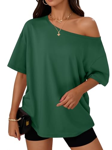 Image of Trendy Queen Womens Off the Shoulder Tops Oversized Summer Spring T-Shirts 2026