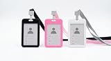 lets ltgoffer 2Pack Hard ID Card Case Holder - Durable, Shockproof & Scratch-Resistant Badge Cover for Active Lifestyle, Construction, Hospital, Office & Outdoor Use | ID Badge Cover (Black)