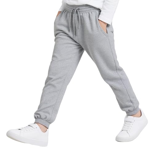 Hoseay Pantalon de Jogging Garçon, Taille Élastique Réglable à Cordon de Serrage avec Poches...