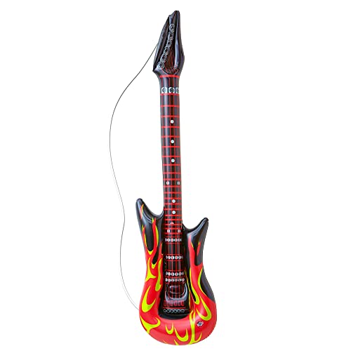W WIDMANN MILANO Party Fashion - Guitarra hinchable, longitud aprox. 105 cm, instrumento, guitarra de aire, fiesta temática, carnaval