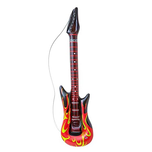 W WIDMANN MILANO Party Fashion - Guitarra hinchable, longitud aprox. 105 cm, instrumento, guitarra de aire, fiesta temática, carnaval