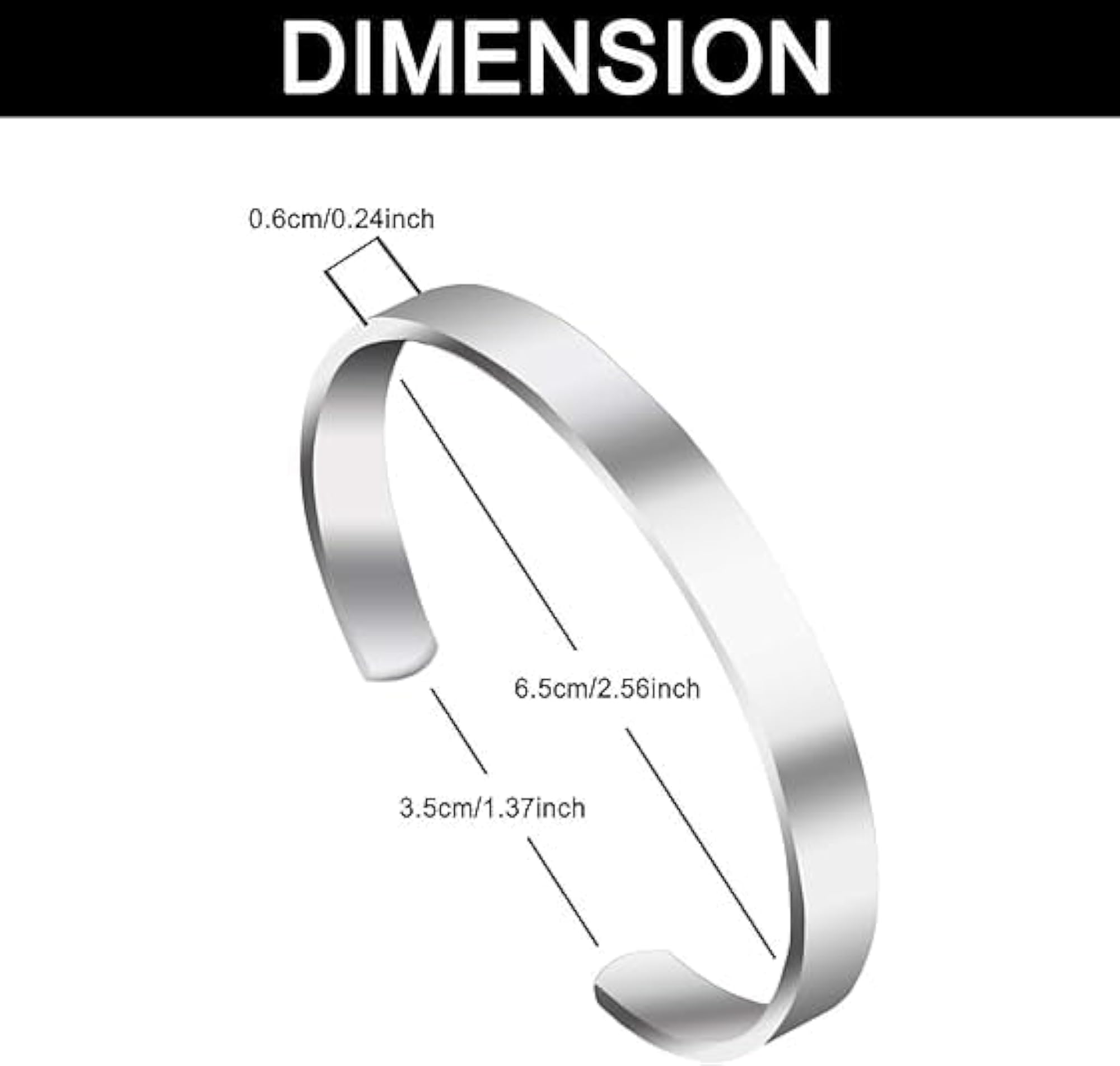 Customized Adjustable Stainless Steel Cuff Bracelet