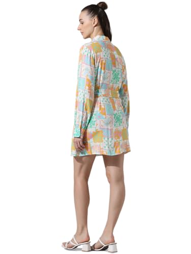 Image of ONLY Abstract Printed Belted Shirt Dress