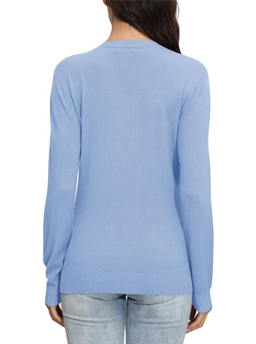 Image of EXCHIC Women's Long Sleeve V-Neck Casual Sweaters Fall Classic Soft Knit Top 2026 Fit Basic Pullover Tops