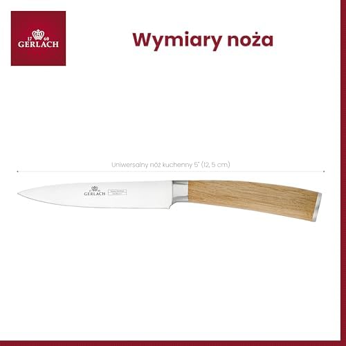Gerlach Natur Nóż Kuchenny Do Kuchni Ostra Stal Nierdzewna 5 Cali