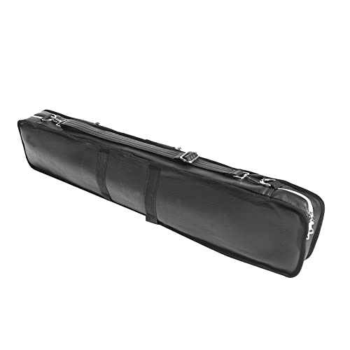 Iczw 4X8 Pool Cue Case Billiard Stick Carrying Case Leatherette Soft Cue Bag Hold 4 Butt 8 Shaft (Black And Camel) #TOP2