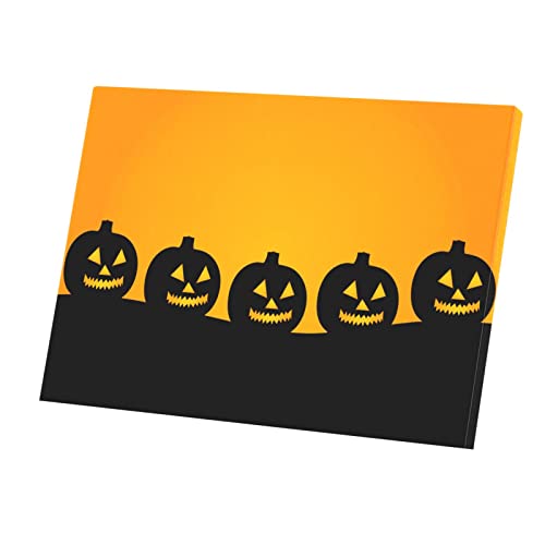 Tableau Halloween Citrouilles Effrayantes pour Décorer Votre Salon en Automne