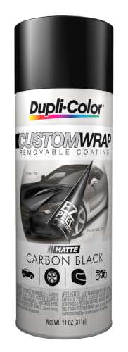 Dupli-Color ECWRC7947 Custom Wrap Matte Removable Automotive Paint – Carbon Black Spray Paint - 11 oz. Aerosol Can