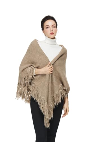 Womens Wool Scarf with Tassel Pashmina Shawls and Wraps for Evening Dress Warm Blanket for Daily Travel