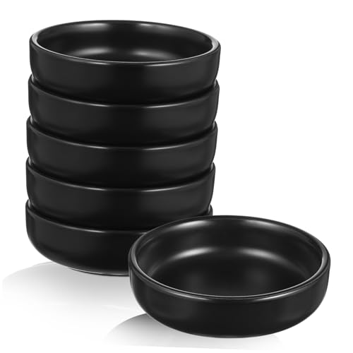 Cabilock Small Sauce Dishes Set 6pcs Ceramic Sauce Serving Bowls Snack Plates for Sushi Seasonings