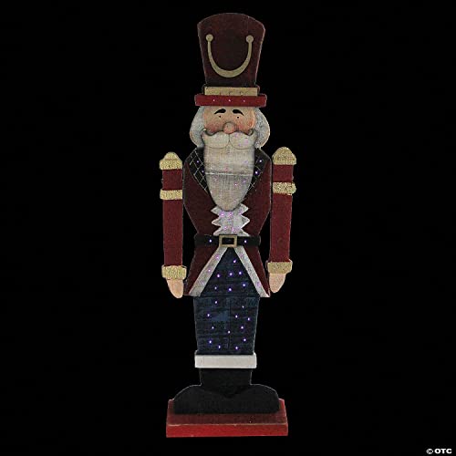 Fun Express Northlight Painted Wooden Standing Led Nutcracker - 21' X 6.5' X 3.25' | Red And Blue | 1 Piece #TOP1