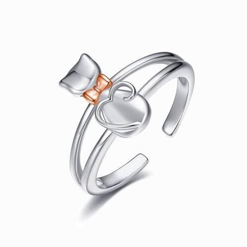 Bague chat en argent réglable : ajustement parfait sans mesure