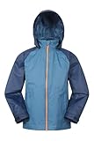 Mountain Warehouse Kids Waterproof Jacket - Ripstop Outer Rain Coat Blue (Lightweight) Kids 3-4 Yrs (98-104 cm)