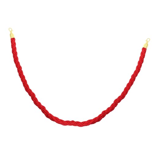 Cordon d'isolement tressé rouge 1,5m avec crochets métalliques