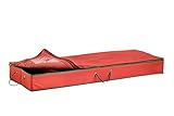 Honey-Can-Do SFT-01598 Wrapping Paper and Bow Storage Organizer, Holiday Red