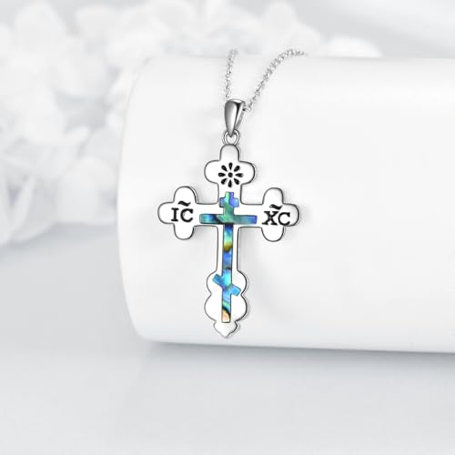 POPLYKE Orthodox Cross Necklace Sterling Silver Religious Christian Jewelry Gifts for Men Women4