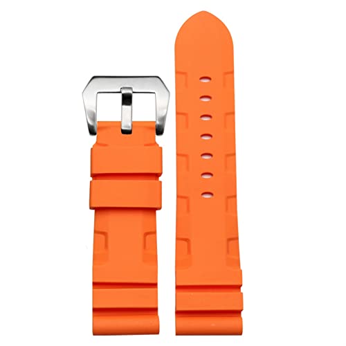 Bracelet silicone 24mm noir étanche pour montre PAM111 PAM0061 PAM00682