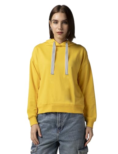 Image of FYLTR Women's Casual Hoodie with Stripe Tape - Rib Hem & Cuff | Drop Shoulder | Sweatshirts for Women | Winter Hoodie for Women