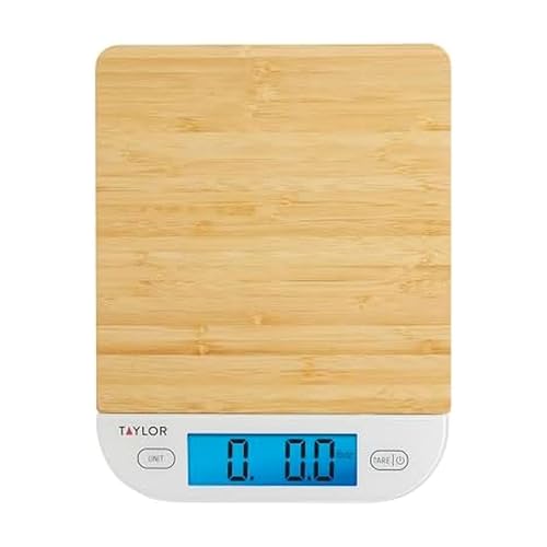 Taylor Digital Eco-Friendly Bamboo Kitchen Food Scale, 15...
