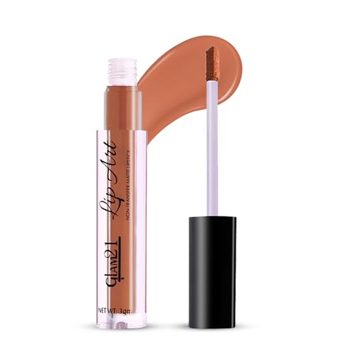 Image of Glam21 Lip Art Non-Transfer Matte Liquid Lipstick | Lightweight, Long-Lasting | Waterproof & Smudge-Proof Lip Colour | Intense Pigment | 3gm -Brown Bliss-13
