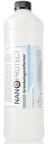 Nanoprotect Grünbelagentferner Konzentrat | 1 kg für 200 m | Algenentferner und Flächendesinfektion | Kein Hochdruckreiniger nötig | Ideal für Pflastersteine und Gehwege