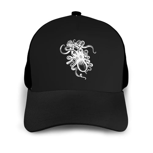 Kraken Rum Octopus Bonnets Curved Brim Mesh Baseball Cap Casual Sun Hat Unisex3