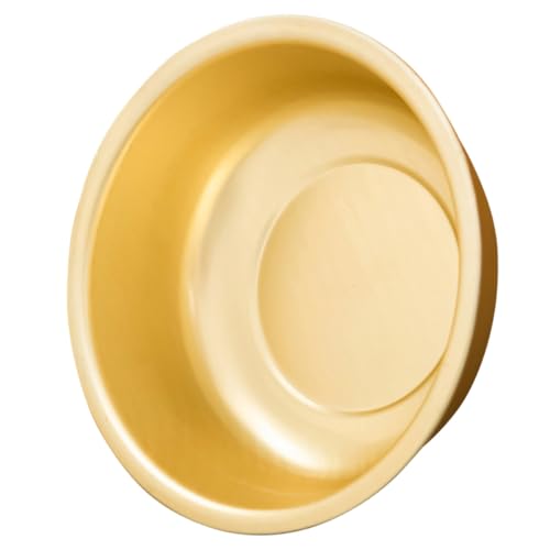 SHERCHPRY Lavabo Grande de Aluminio Oxidado Amarillo 34 Cm, Cuenco Profundo y Grueso para Lavar Arroz, Verduras y Frutas, Recipiente Multifuncional para Cocina y Limpieza Doméstica
