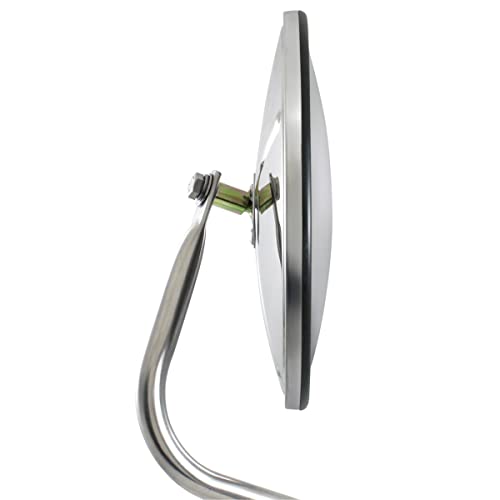 United Pacific 60037 Stainless Steel Hood Mount 8 ½” Round Convex Mirror, Chrome Plated, Adjustable View, Wide Angle Mirror – One Unit #TOP2