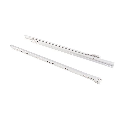 Emuca - Schubladenführungen mit Rollen und Teilauszug, Weiß lackiert, 550 mm, 5 Stück