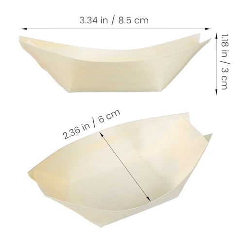 Platos desechables de madera para sushi Lurrose 100pcs miniatura 2