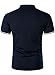HOOD CREW Mans Fashion Short Sleeve Polo Shirts Summer Casual Band Collar Tops Shirt Navy XL