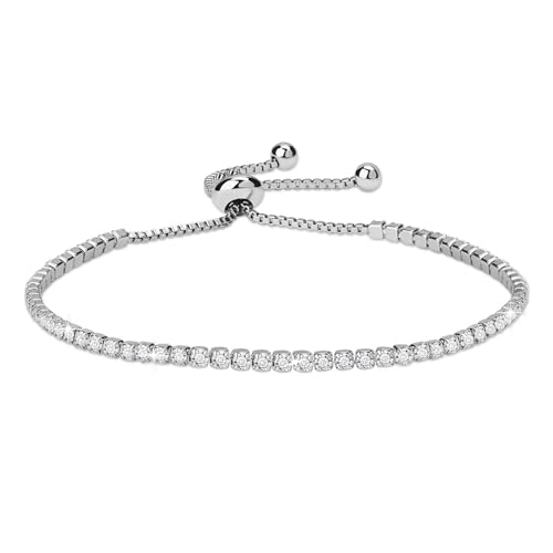 Bracelets for Womens Silver Plated Diamond Zirconia Tennis Bracel...