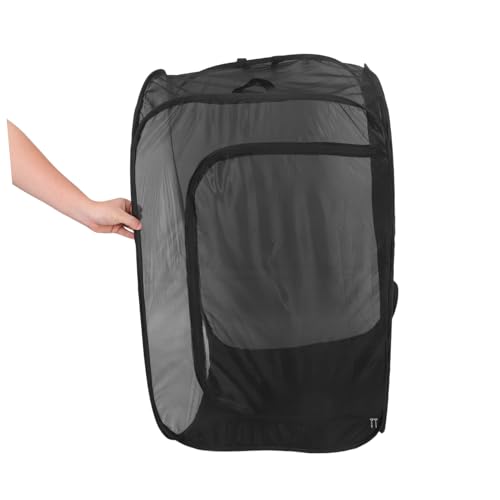 Cage à insectes pliable en maille noire avec bac de propreté