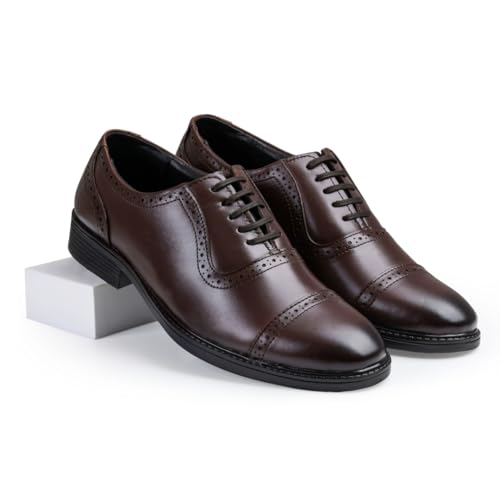 Image of Chardonnay Men's Leather Oxford Formal Shoes | Comfortable Cushioned Dress Shoes for Office & Business