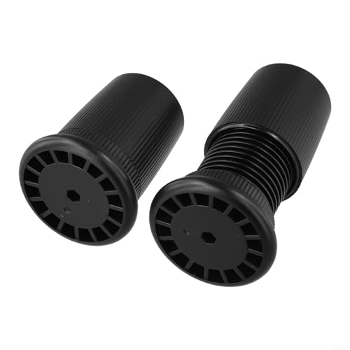 Heavy Duty Furniture Elevation Platform Adjustable Height Bed Table Legs Risers Anti-Slip Support Mats Load Bearing Stand 76-125mm 2 Pieces Set(Black)