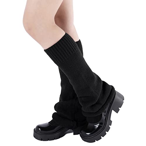 American Trends Leg Warmers Y2k Kawaii Black White Cute Leg Warmers Y2k Goth accessories for Women Girls 80s Party Sports3